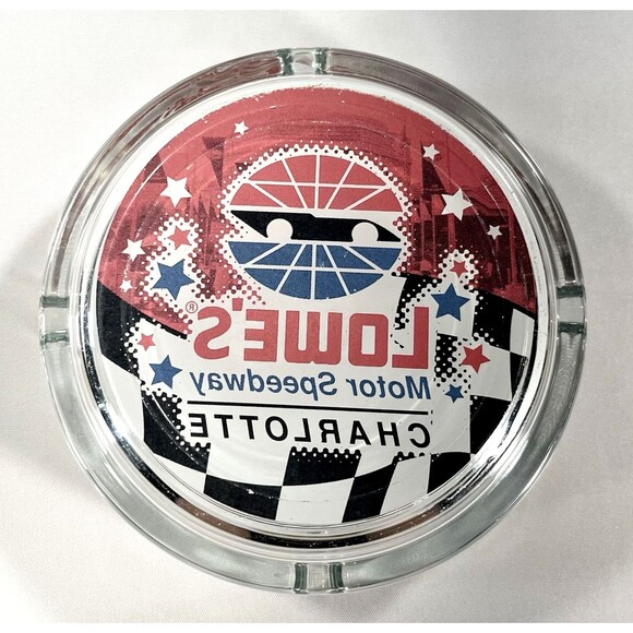 NASCAR Lowe's Motor Speedway Charlotte Collectible Glass Ashtray - Picture 6 of 9